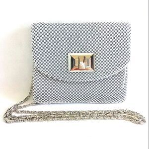 Womens NWOT RSVP Elegant Silver Shinny Beaded Mini Crossbody Purse